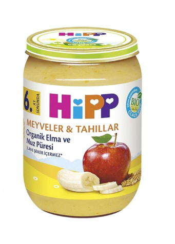 HİPP MAMA ORGANİK 190 GR ELMA VE MUZ PÜRESİ*6