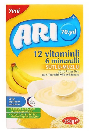 ARI MAMA FOOD 250GR MILKY BANANA RICE FLOUR*12