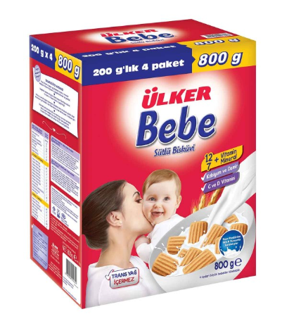 أولكر (168-08) جيجي بيبي بسكويت للاطفال 800 جرام *4