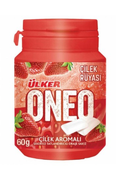 ÜLKER ONEO STRAWBERRY GUM BOTTLE*12