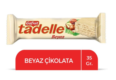 TADELLE GOFRET BEYAZ ÇİKOLATA KAPLAMALI 35GR*24