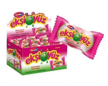 EKŞİ YÜZ CHEWİNG GUM STRAWBERRY*100