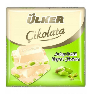 ÜLKER WHOLE PISTACHIO SQUARE WHITE CHOCOLATE 65 GR * 6