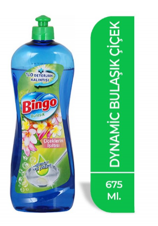 BINGO DYNAMIC DISHWASHER DETERGENT 675 Ml FLOWER *16