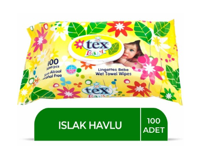 TEX SOFT ISLAK HAVLU 100LÜ SARI*24