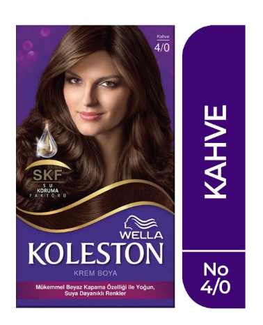 KOLESTON HAIR DYE 4/0 BROWN * 3