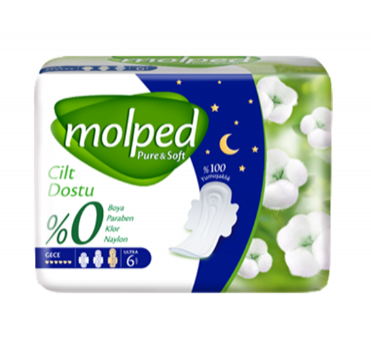 MOLPED PURE&SOFT SERVIETTE HYGIENIQUE NUIT 6p*24