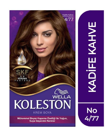 KOLESTON HAIR DYE 4/77 VELVET BROWN * 3