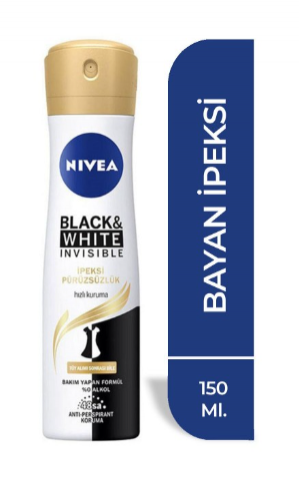 NİVEA DEO 150 ML BAYAN B&W İPEKSİ PUR.*1