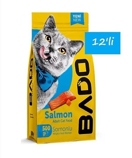 BADO 500 GR YETİŞKİN KEDİ MAMASI SOMONLU*12
