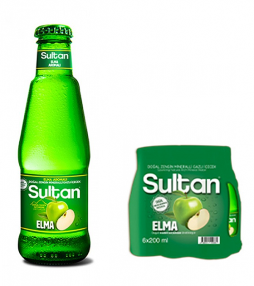 SULTAN ГАЗИРОВАННАЯ ВОДА СО ВКУСОМ ЯБЛОКА 200 МЛ *24