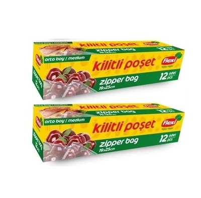 FLEXİ KİLİTLİ POŞET 12'Lİ ORTA BOY*28