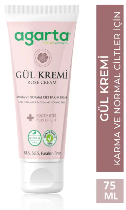 AGARTA 75 ML NATURAL TUBE ROSE CREAM*6