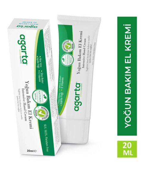 AGARTA 20 ML NATURAL TUBE INTENSIVE CARE HAND CREAM *12
