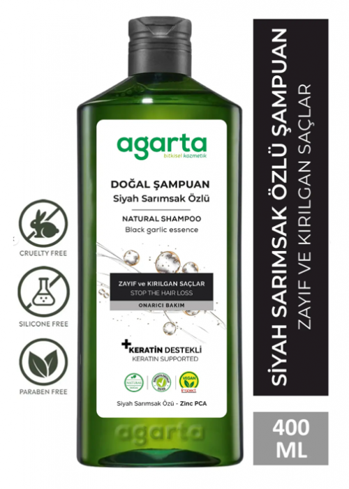 AGARTA 400 ML NATURAL SHAMPOO WITH BLACK GARLIC*6
