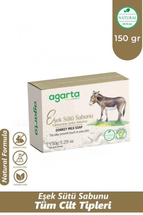 AGARTA 150 ML NATURAL HANDMADE DONKEY MILK SOAP*6