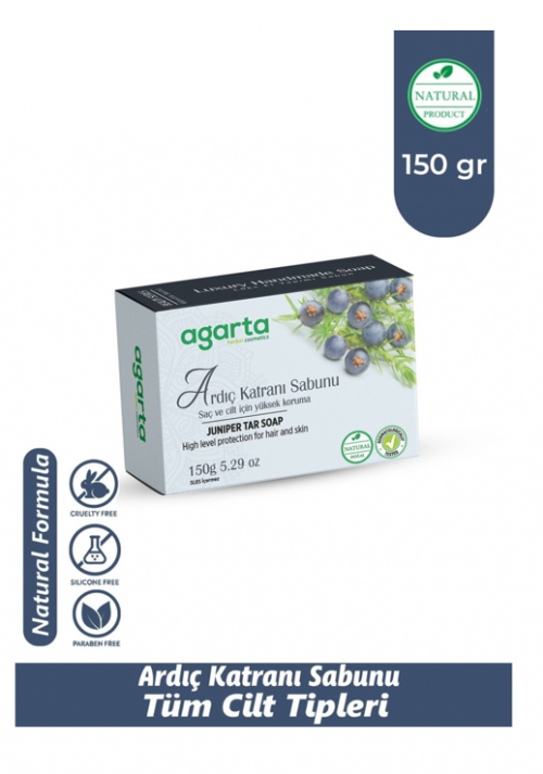 AGARTA 150 ML NATURAL HANDMADE JUNIPER TAR SOAP*6