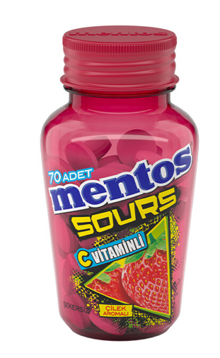 MENTOS 49 GR SOUR MINT STRAWBERRY TABLET*6