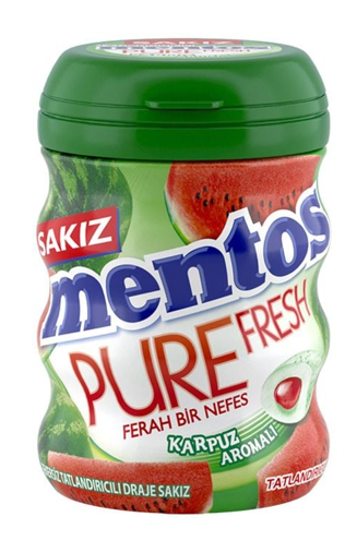 MENTOS 60 GR PURE FRESH WATERMELON BOTTLE*4