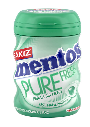 MENTOS 60 GR PURE FRESH GREEN MINT BOTTLE*4