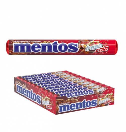 MENTOS 37.50 GR STICK FRESH COLA SUGAR GUM*20