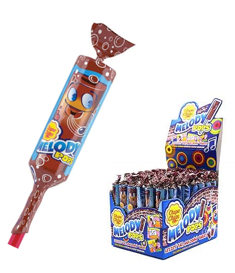 CHUPA CHUPS 15 GR MELODY POPS COLA FLAVOR LOLLIPOP*48