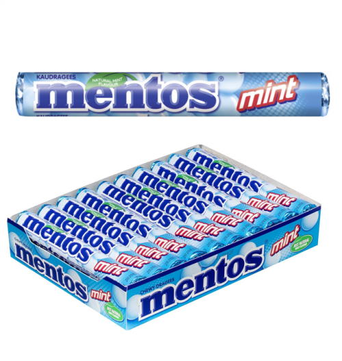 MENTOS 37.50 GR STICK MINT CANDY GUM*20