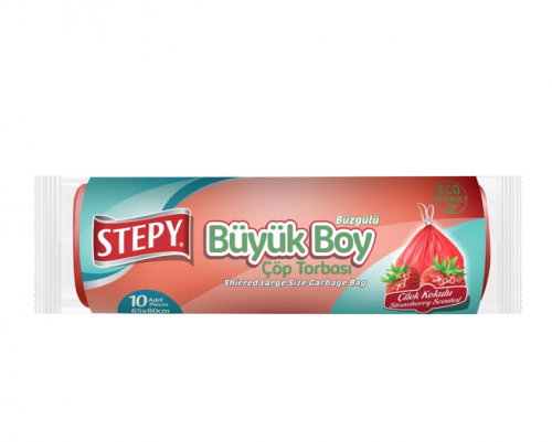 STEPY TIED GARBAGE BAG LARGE STRAWBERRY*25