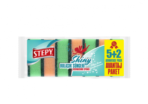 STEPY DISHWASHING SPONGE SHİNY 5+2 PCS *24