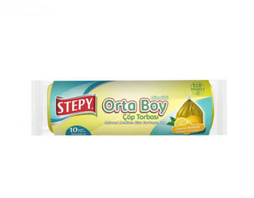 STEPY TIED GARBAGE BAG MEDIUM LEMON*25