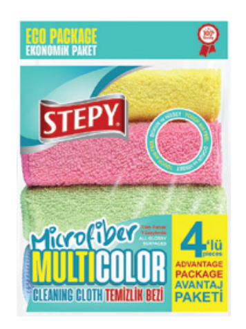 STEPY CLOTH MICROFIBER 4 PCS MULTICOLOR (40*40)*12