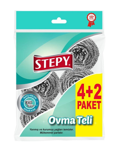 STEPY SCRUBBING WIRE 6 PCS ECO PACK*48