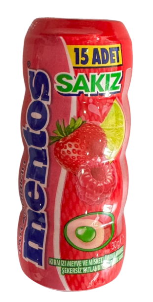 MENTOS 30 GR KARIŞIK MEYVE MİSKET LİMON DRAJE SAKZ ŞİŞE*12