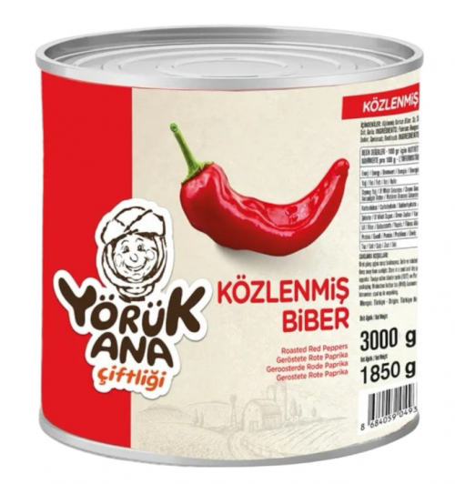 YÖRÜK ANA 3000 GR TRADITIONAL ROASTED PEPPERS TIN*6