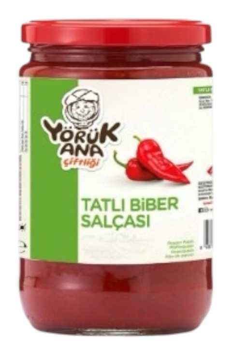 YÖRÜK ANA 650 GR TRADITIONAL GLASS SWEET PEPPER PASTE*12