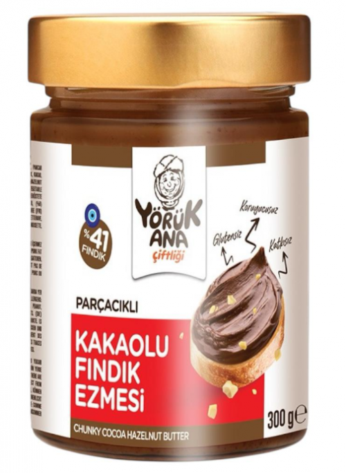 YÖRÜK ANA 300 GR 41% HAZELNUT PASTE WITH COCOA PIECES *6