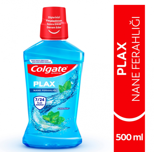 COLGATE PLAX AĞIZ SUYU 500 ML NANE FER.*12 (MAVİ)
