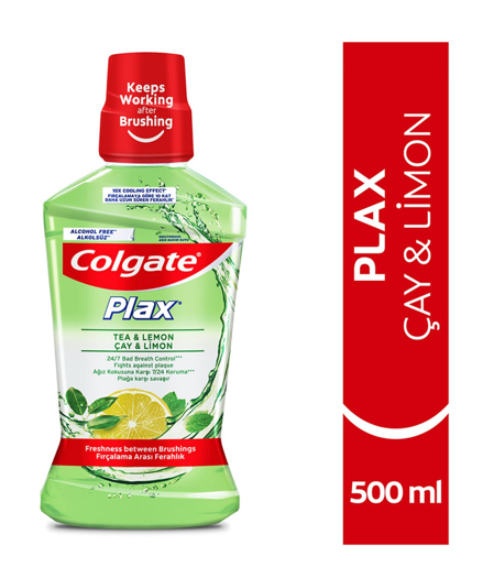 COLGATE PLAX AĞIZ SUYU 500 ML ÇAY & LİMON*12(YEŞL)