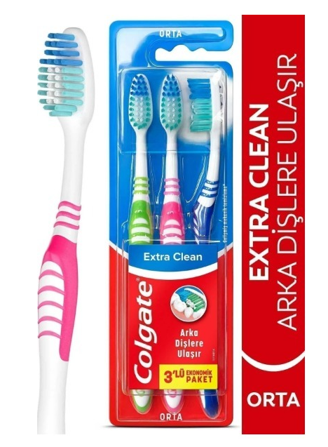 COLGATE DİŞ FIRÇASI EXTRA CLEAN 2+1 COLORS*12