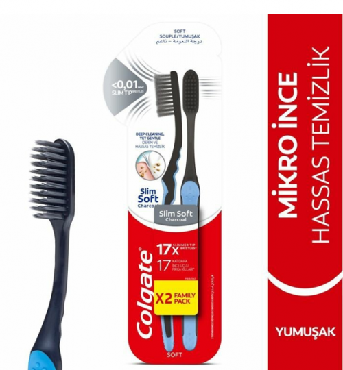 COLGATE DİŞ FIRÇASI 2'Lİ MİKRO İNCE SİYAH*12