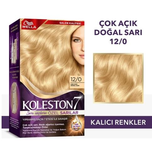 KOLESTON SUPREME KİT 12/0 ÇOK AÇIK DOĞAL SARI*3