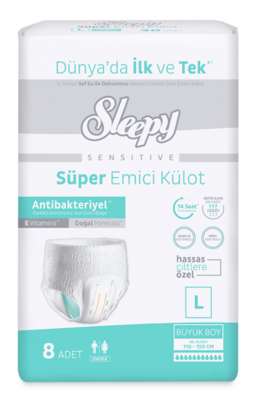 SLEEPY HASTA BEZİ STANDART KÜLOT LARGE 8 Lİ*6