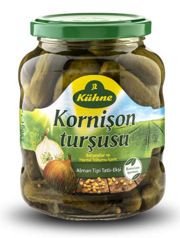 KÜHNE 370 ML ALMAN TİPİ KORNİŞON TURŞU*12