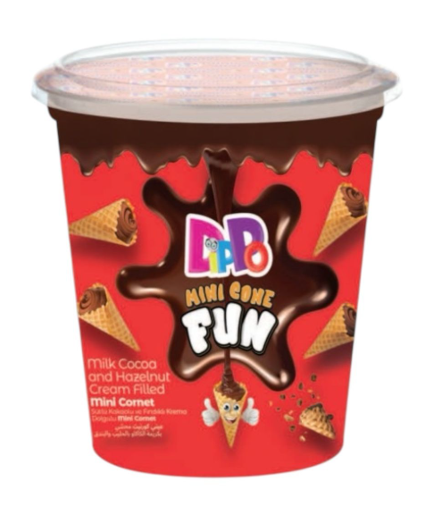 DİPPO 70 GR MINI FUN CUP MILK.COCOA.HAZELNUT.CORNET*24