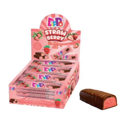 DİPPO 20 GR ÇİLEK AROMALI BAR ÇİKOLATA DSP*24