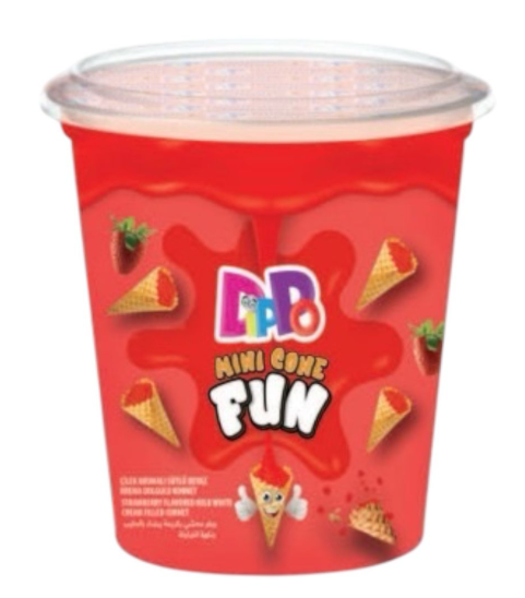 DİPPO 70 GR MİNİ FUN BARDAK ÇİLEK ARM.KORNET*24