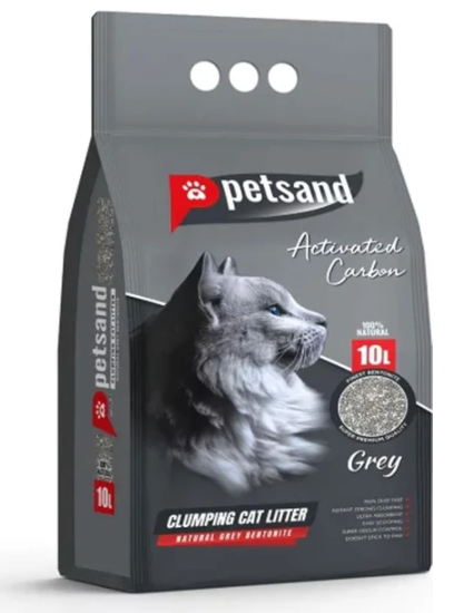 PETSAND 10 LT KEDİ KUMU AKTİF KARBONLU GREY*1