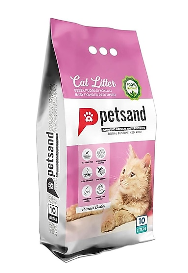 PETSAND 10 LT KEDİ KUMU BEBEK PUDRASI KOKULU*1