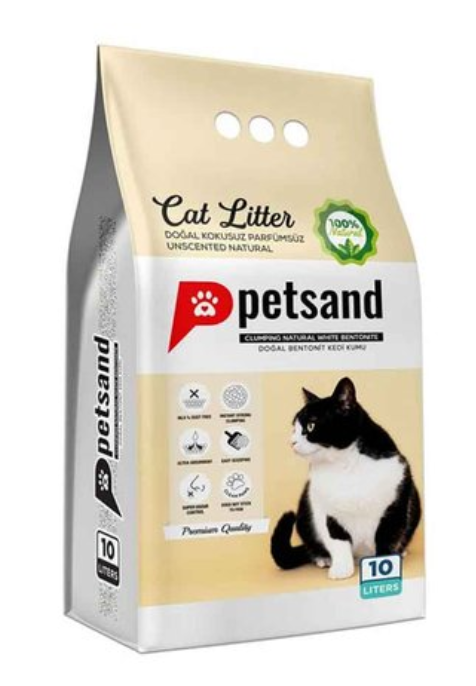PETSAND 10 LT KEDİ KUMU NATUREL DOĞAL KOKUSUZ*1