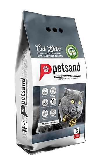PETSAND 5 LT KEDİ KUMU AKTİF KARBONLU*1